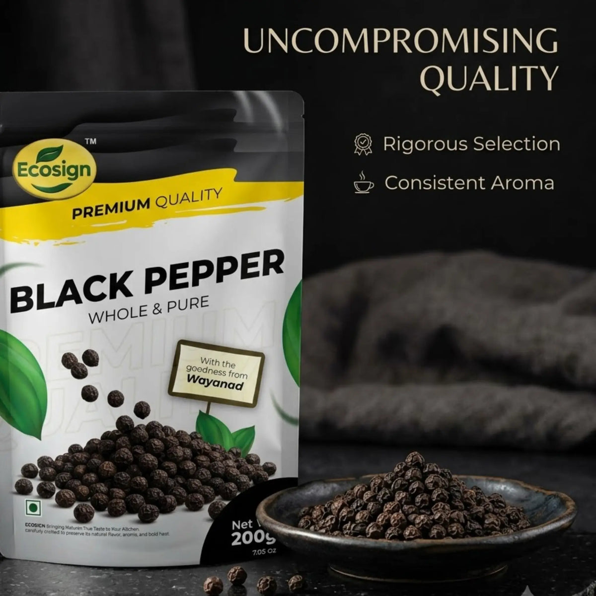 ECOSIGN Whole Black Pepper - Whole & Pure