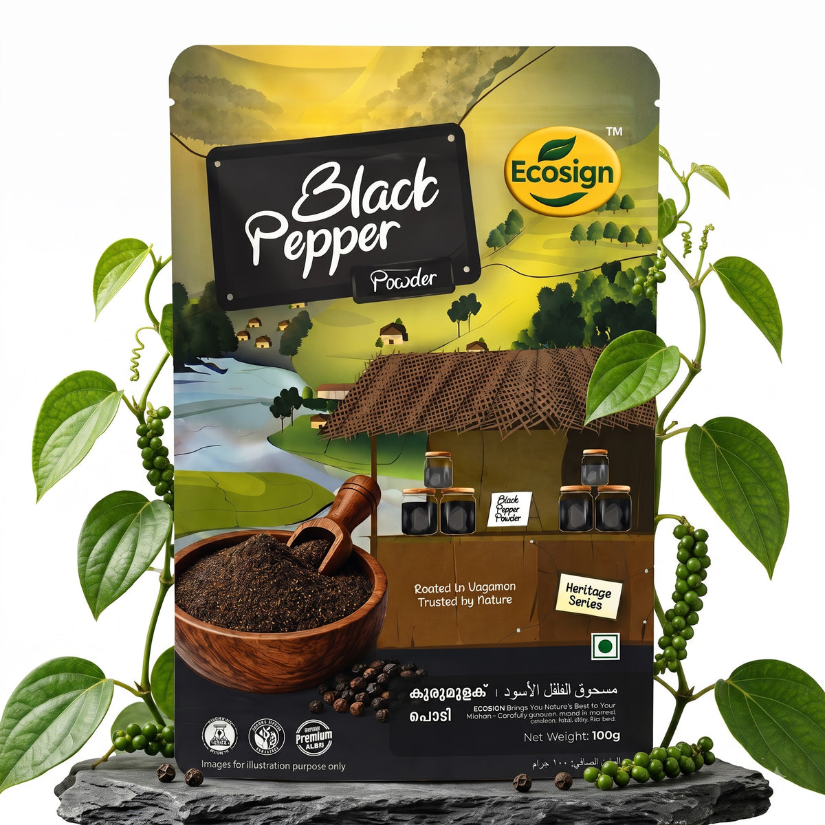 ECOSIGN Black Pepper Powder — Heritage Series Wayanaad