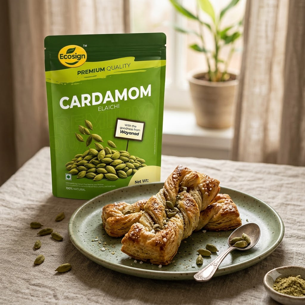ECOSIGN Whole Green Cardamom (Elaichi) | Premium Natural Spice WAYANAD
