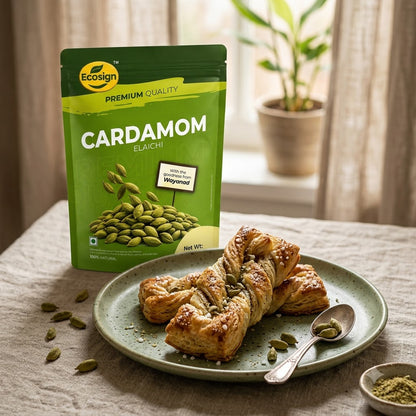 ECOSIGN Whole Green Cardamom (Elaichi) | Premium Natural Spice WAYANAD