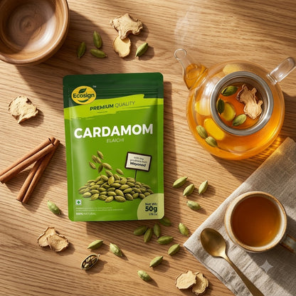 ECOSIGN Whole Green Cardamom (Elaichi) | Premium Natural Spice WAYANAD