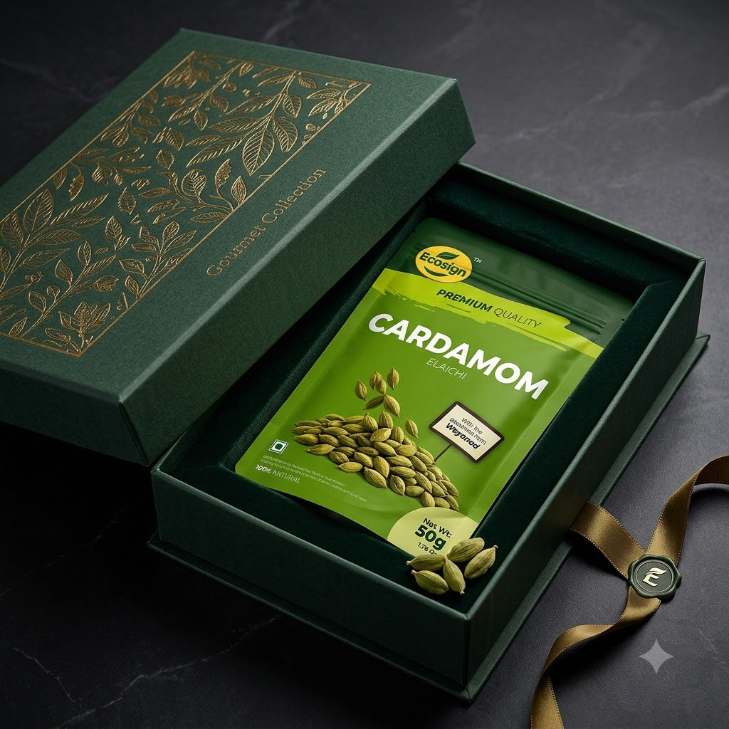 ECOSIGN Whole Green Cardamom (Elaichi) | Premium Natural Spice WAYANAD