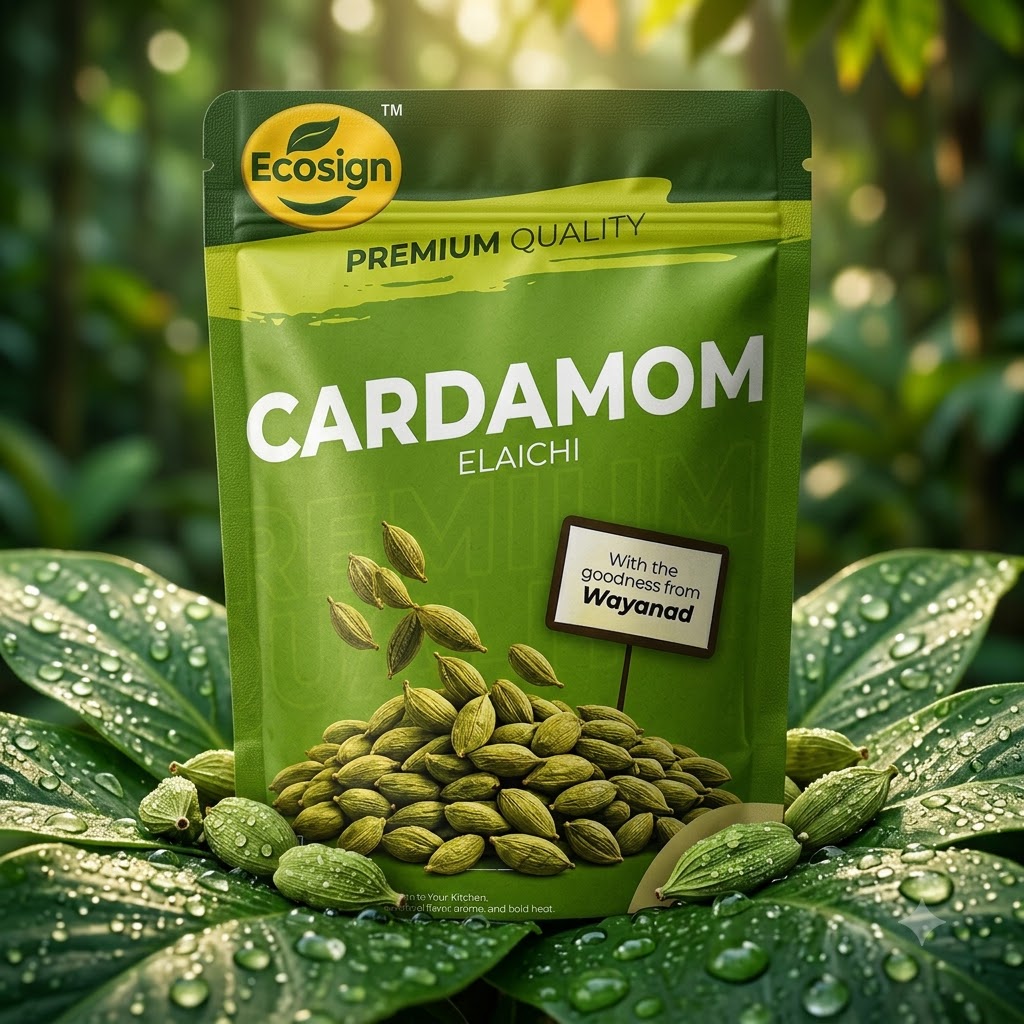 ECOSIGN Whole Green Cardamom (Elaichi) | Premium Natural Spice WAYANAD