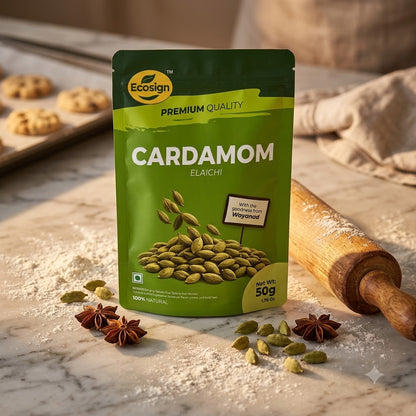 ECOSIGN Whole Green Cardamom (Elaichi) | Premium Natural Spice WAYANAD