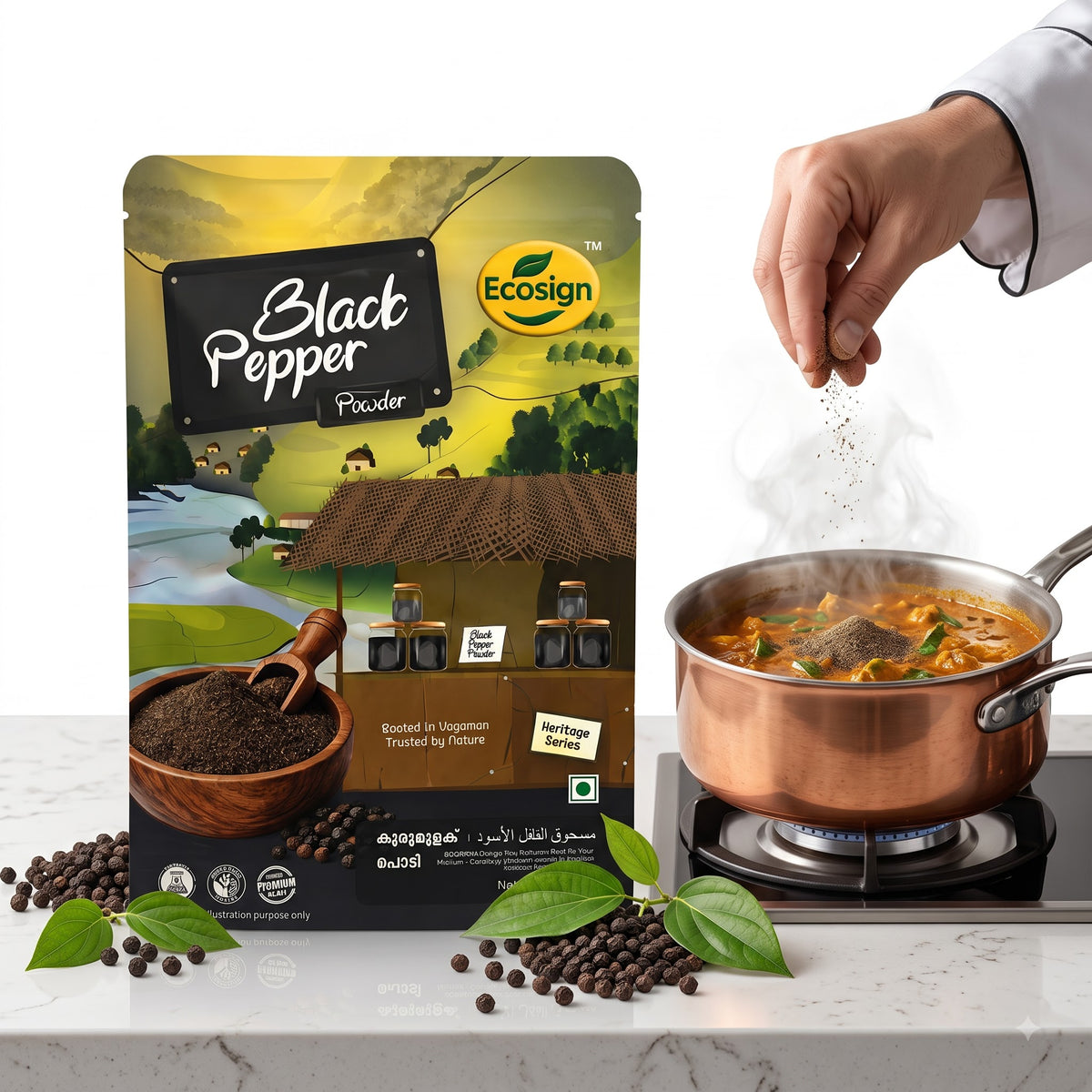 ECOSIGN Black Pepper Powder — Heritage Series Wayanaad