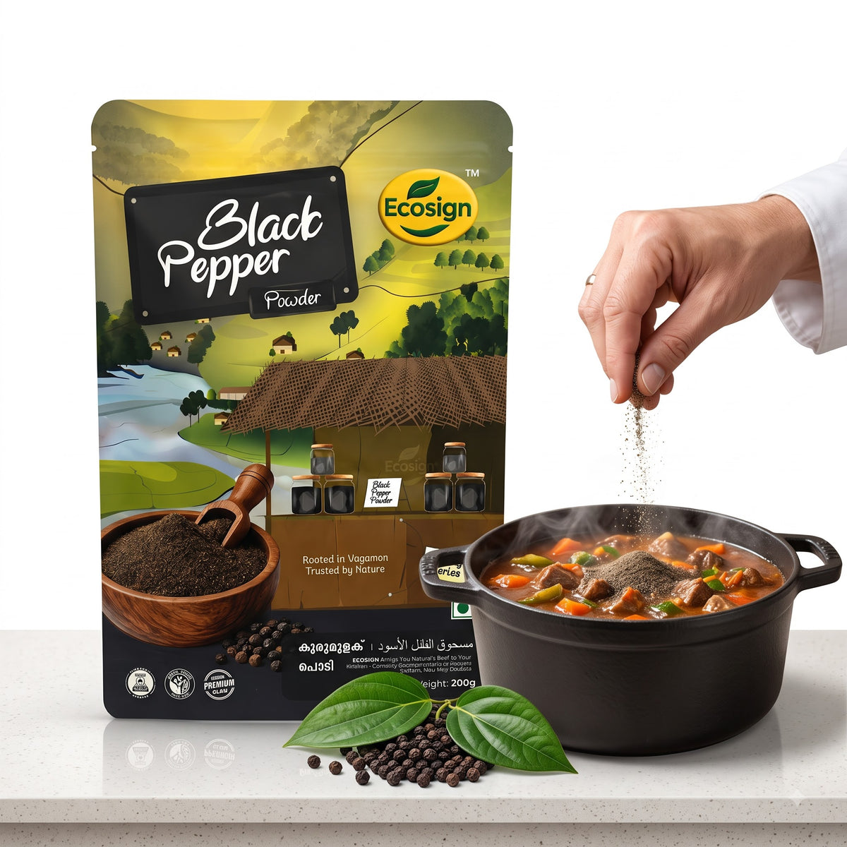 ECOSIGN Black Pepper Powder — Heritage Series Wayanaad
