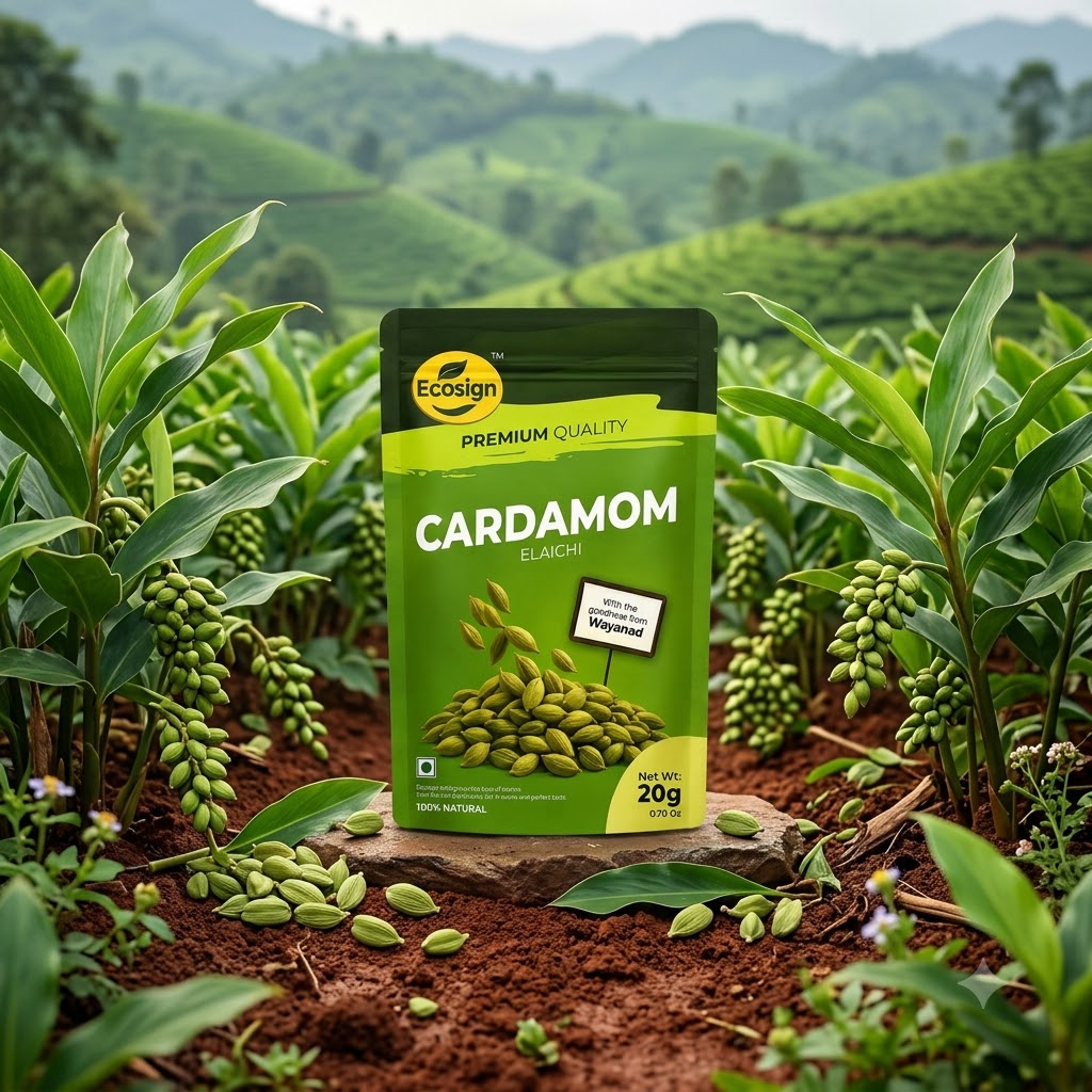 ECOSIGN Whole Green Cardamom (Elaichi) | Premium Natural Spice WAYANAD