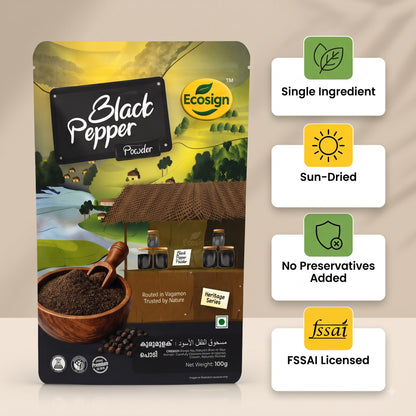 ECOSIGN Black Pepper Powder — Heritage Series Wayanaad