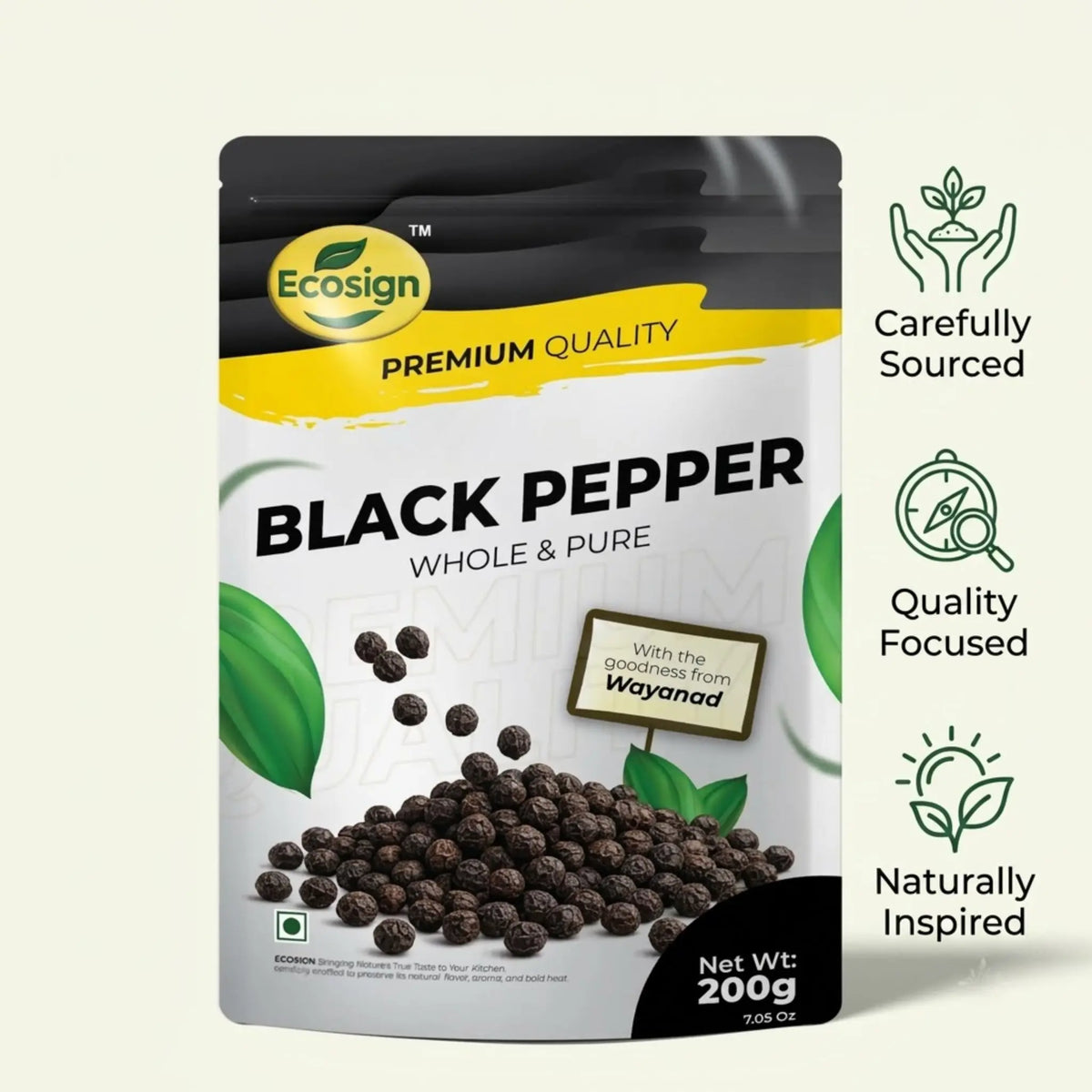 ECOSIGN Whole Black Pepper - Whole & Pure
