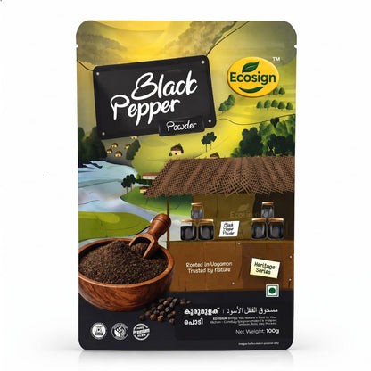 ECOSIGN black pepper powder Heritage Series pack front 100g